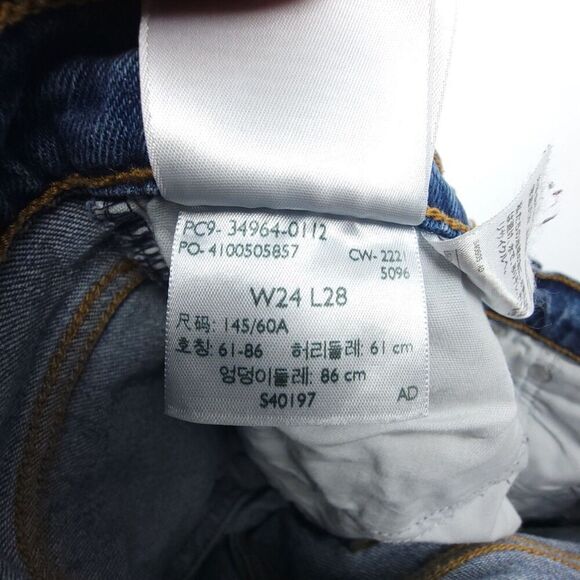 LEVIS Premium Wedgie Straight High Rise Ankle Crop Jeans Western Denim 24 x 28 - Picture 9 of 9